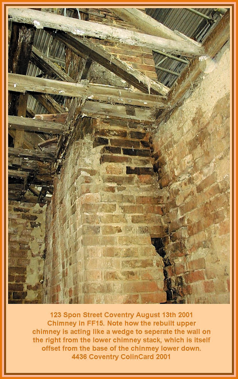 A dangerous chimney at the rear of number 123