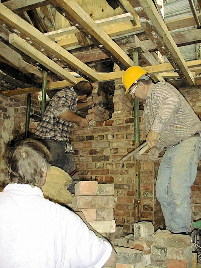 rebuilding the chimney in number 123