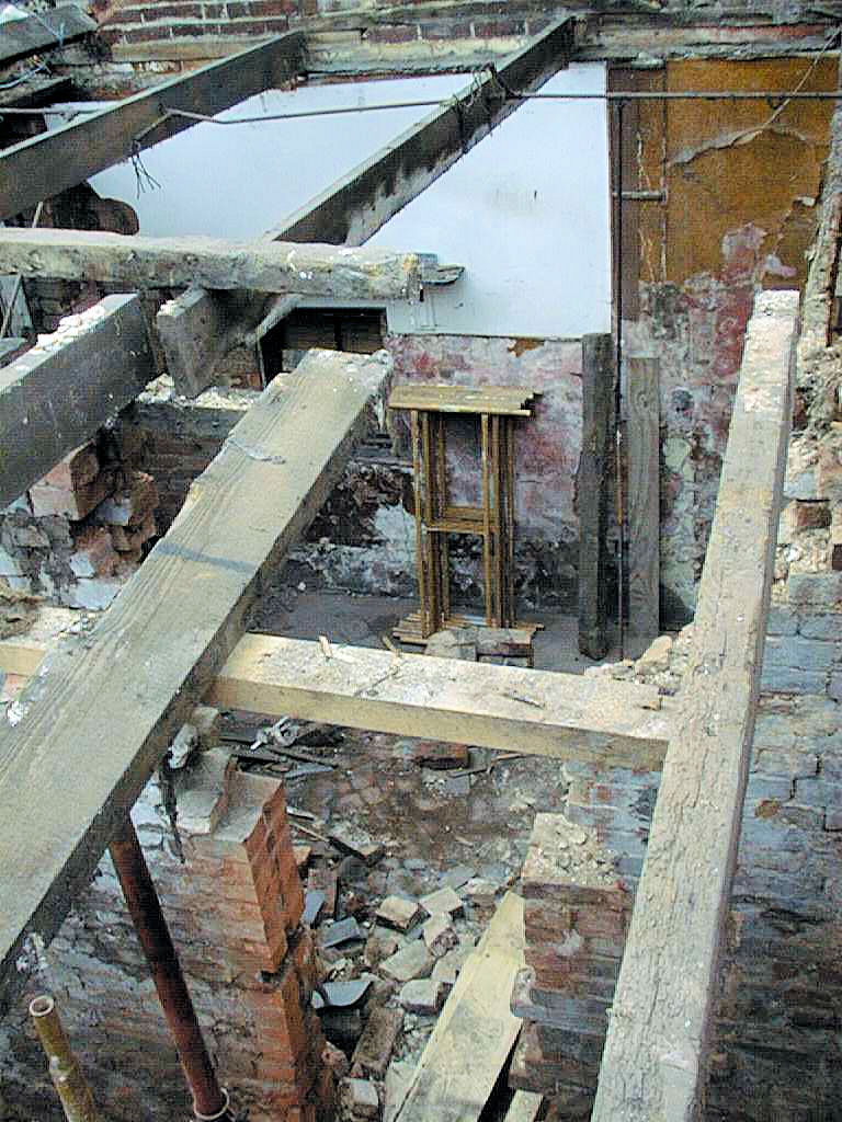 looking down on more dereliction in the barn